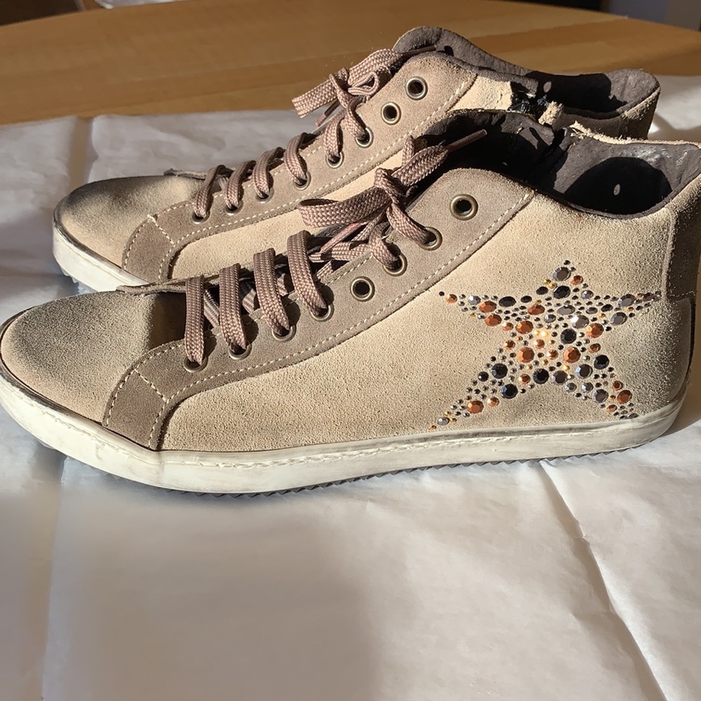 Distressed Jeweled Italian Sneakers *Brand New* *Never Worn* - Picture 3 of 9